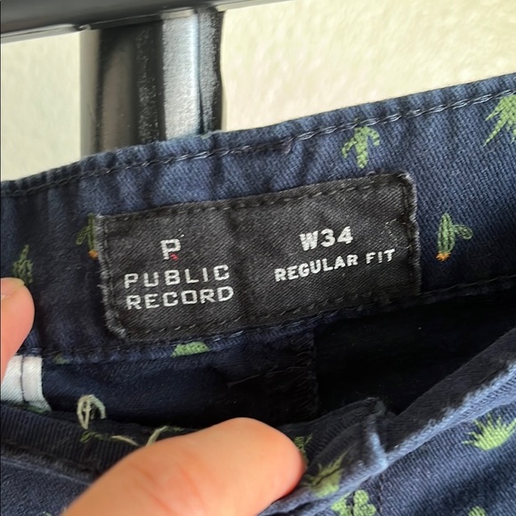 Navy Blue Cactus/Aloe Patterned Men's Shorts - Picture 2 of 3